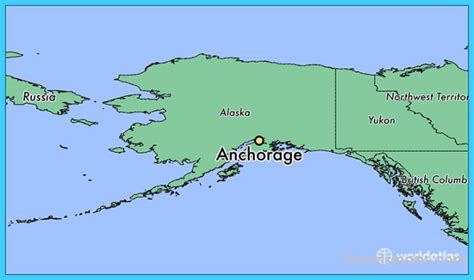 Map Of Alaska Showing Anchorage Map Of World