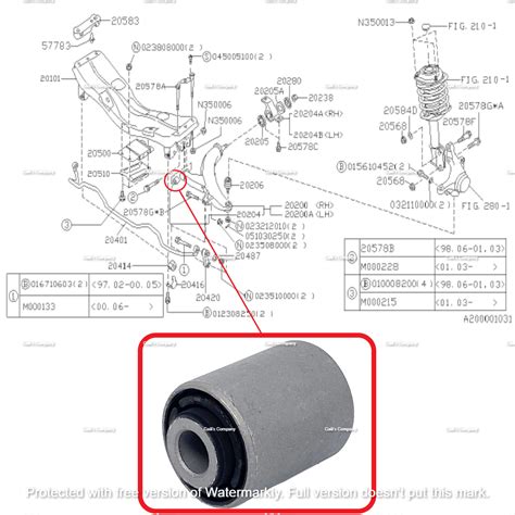 Buje De Brazo De Control Inferior 20201 AA000 Para 1993 2000 Subaru