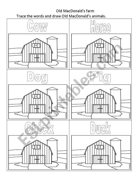 Old Macdonald´s Farm Esl Worksheet By Shirusee