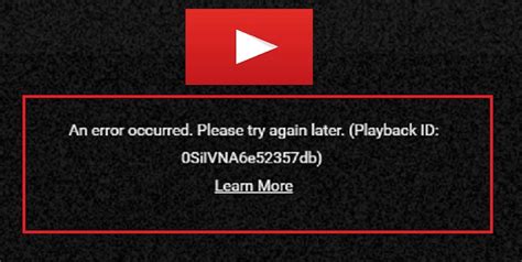 解決済み：「youtube An Error Occurred Playback Id」エラーの対処方法