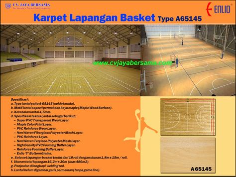 Karpet Lapangan Bola Basket Indoor Enlio A 65145 CV JAYA BERSAMA