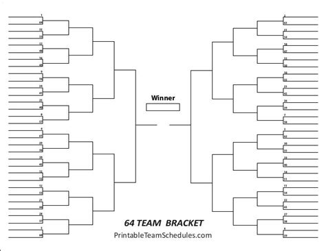 64 Team Bracket Single Elimination