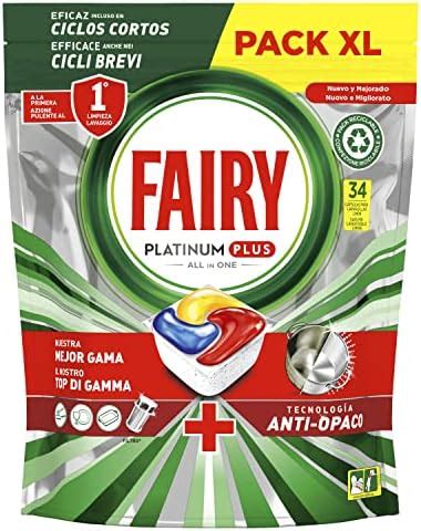 Fairy Platinum Plus Cápsulas De Lavavajillas Todo En Uno Limón