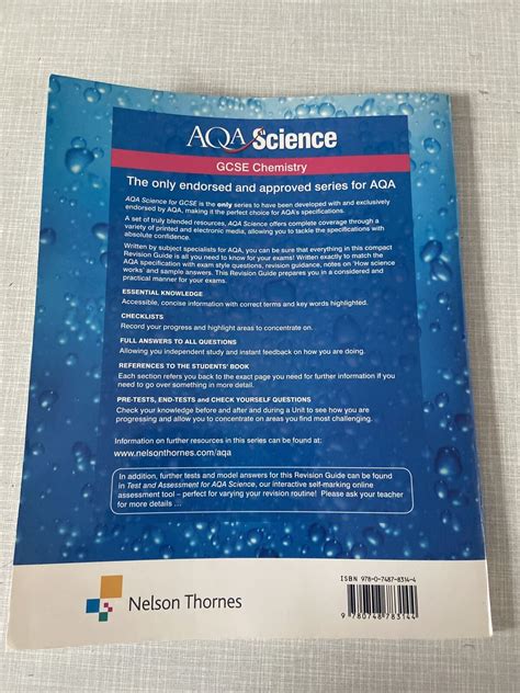 Aqa Science Gcse Chemistry Revision Guide By John Scottow Paperback 2006 For Sale Online Ebay