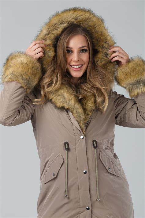 Parka De Moda Con Pelo SintÉtico RemovÍble Y Capucha Monroe MarrÓn