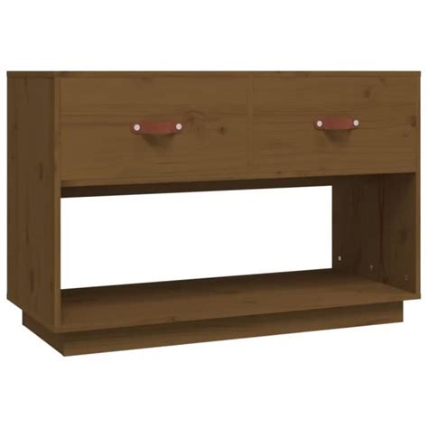 Dioche Meuble TV Marron Miel 90x40x60 Cm Bois De Pin Massif