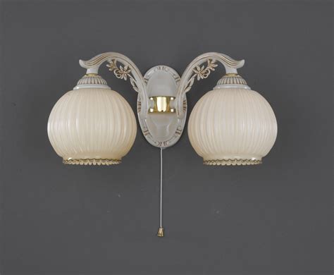 2 Lights Wall Light With Blown Ivory Glass Reccagni Store