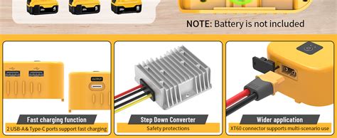 Amazon Azocek V To V Step Down Converter For Dewalt V Power