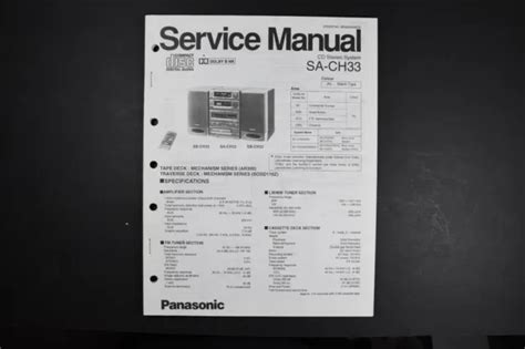 Panasonic Sa Ch33 Sb Ch33 Cd Stereo System Service Manual Genuine Original £1027 Picclick Uk