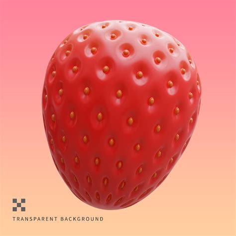 Premium Psd Psd Strawberry 3d Illustration