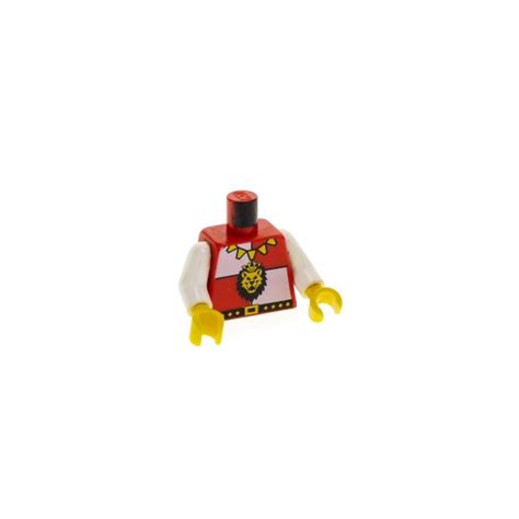 1 X Lego System Torso Oberkörper Figur Ritter Mann König Castle Royal Knights King Rot Löwen