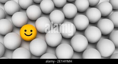 Yellow Smiling Round Face 3D Rendering Stock Photo Alamy