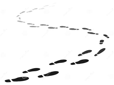 Path Of Shoe Tracks Walking Away Footsteps Foot Stamps Moving Beyond