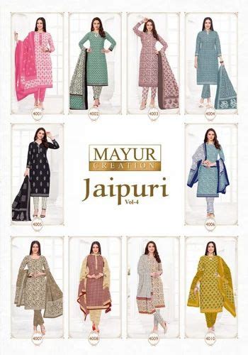 Printed Mayur Creation Jaipuri Vol 4 Pure Cotton Dress Materials At Rs