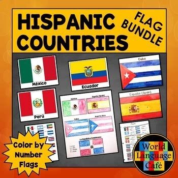 Hispanic Flags Bundle for Spanish Speaking Countries by World Language Cafe