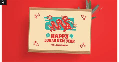 Lunar New Year Greeting Card, Print Templates ft. greeting & gift ...