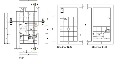 Bathroom Sectional Front Elevation Details Cadbull