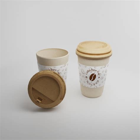 Premium PSD | Ecofriendly recyclable paper cups for coffee mcokup design