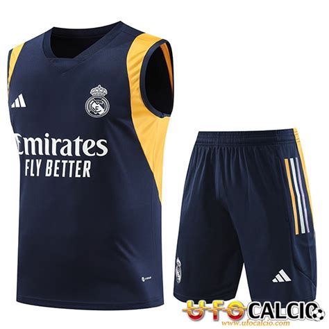 Kit Canotta Allenamento Pantaloncini Real Madrid Blu Navy