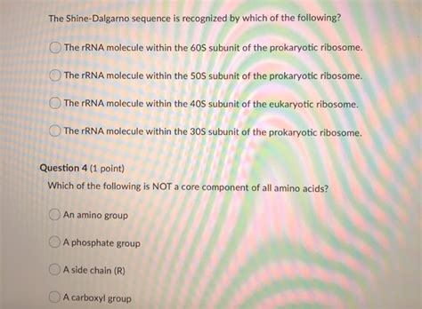 solved  shine dalgarno sequence  recognized    cheggcom
