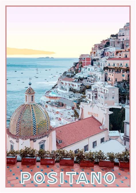 Positano Italy Retro Travel Poster Art Print The Talented Mr Ripley