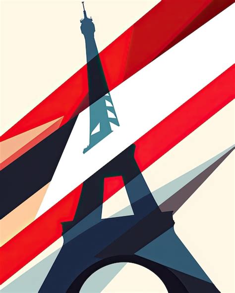 Premium Photo Artistic Depiction Of The Eiffel Tower With Bold Red