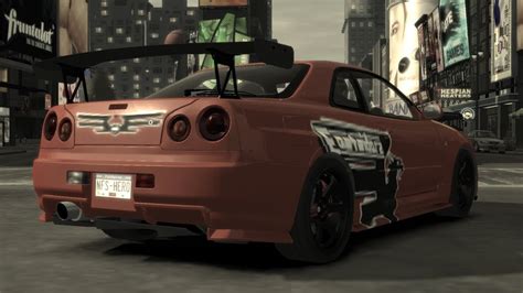 Gta Iv Nissan Skyline Gt R R34 Nfs Most Wanted Underground Style Crash Testing Hd Youtube