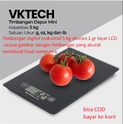 Timbangan Digital Maksimal 5 Kg Akurasi 1 Gr Layar LCD Sesuai Gambar