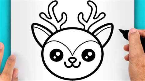 Disegni Facili Di Natale Come Disegnare Un Cervo Di Natale Kawaii