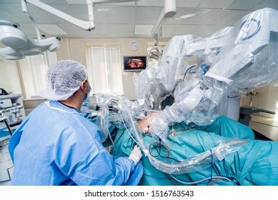 Modern Surgical System Medical Robot Minimally Stock Photo