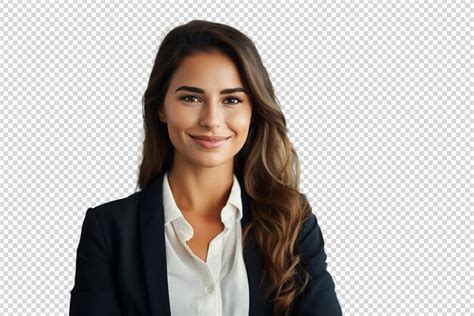 Retrato De Una Mujer De Negocios Exitosa Y Feliz Aislada Sobre Un Fondo