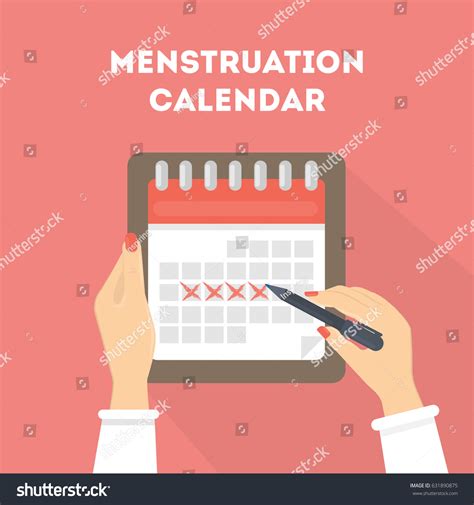 Menstruation Calendar Illustration Red Signs Menstrual Stock Vector