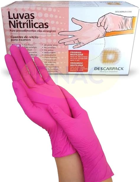 Luva Nitr Lica Multiuso De Prote O Rosa Sem P Unidades