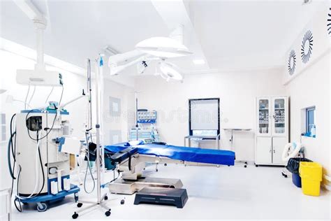 Surgery Room Inside Modern Hospital, Surgery Table with Medical Devices ...