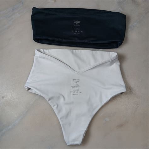 Wave Babe Women S Small Bikini Set Color Block High Waisted EBay