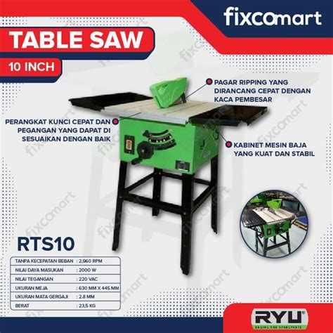 Jual Ryu Table Saw Inch Mesin Gergaji Kayu Meja Rts Di Lapak