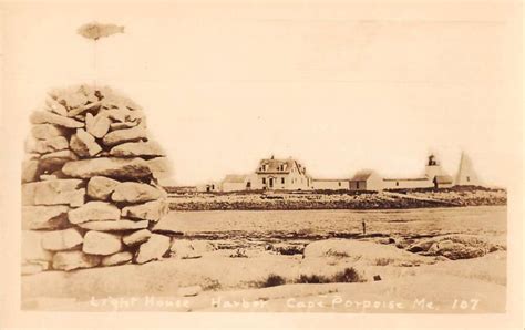 Cape Porpoise Maine Lighthouse Harbor Real Photo Vintage Postcard ...