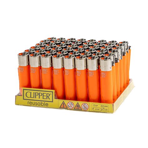 Refillable Clipper Lighters With Logo Art Or Line Of Text Orange