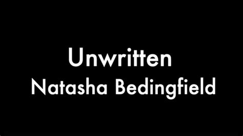 Natasha Bedingfield Unwritten Lyrics Youtube