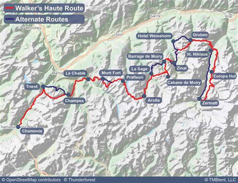 Walker S Haute Route Maps Routes Tmbtent