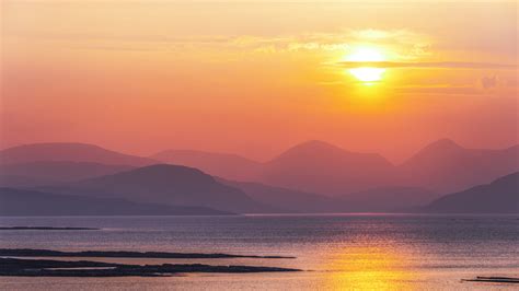 Sunset over the Isle of Skye, Scottish Highlands.