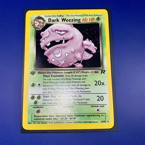 1st Edition Dark Weezing 1482 Holo Team Rocket Set Rare Vintage