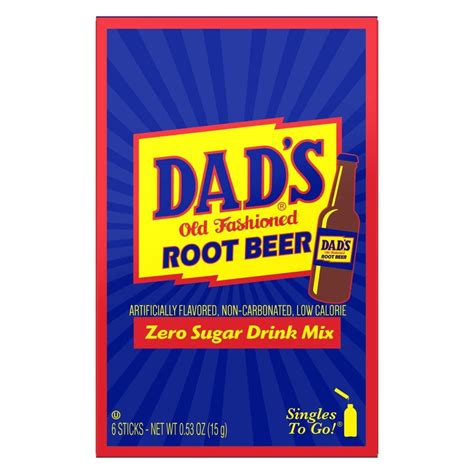 Dads Old Fashioned Root Beer Drink Mix 6 Packets 15g05 Oz Box