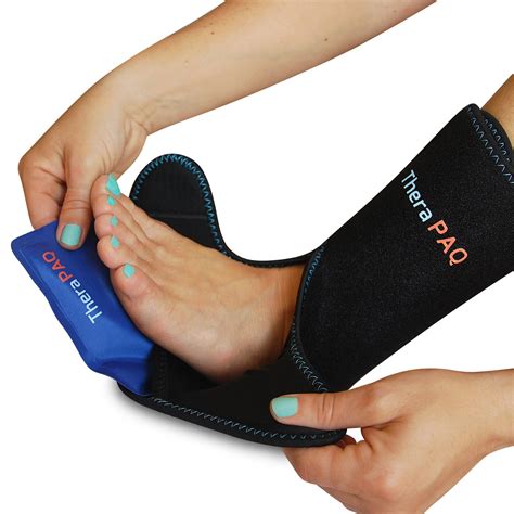 Therapaq Ankle Ice Pack Wrap For Injuries Hot Cold Reusable