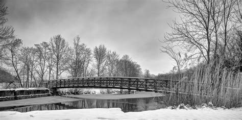 Free Images Tree Snow Winter Black And White Bridge River