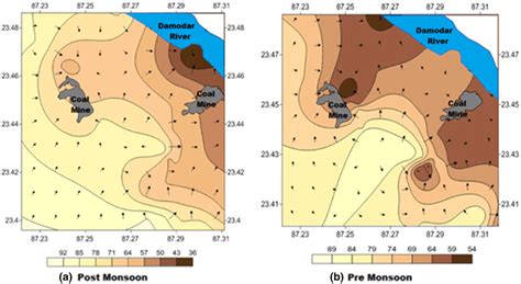 Water table map indicating flow direction | Download Scientific Diagram