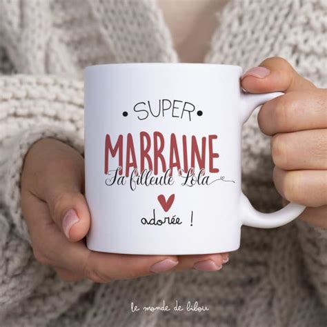 Mug Cadeau Super Marraine Personnalis Le Monde De Bibou