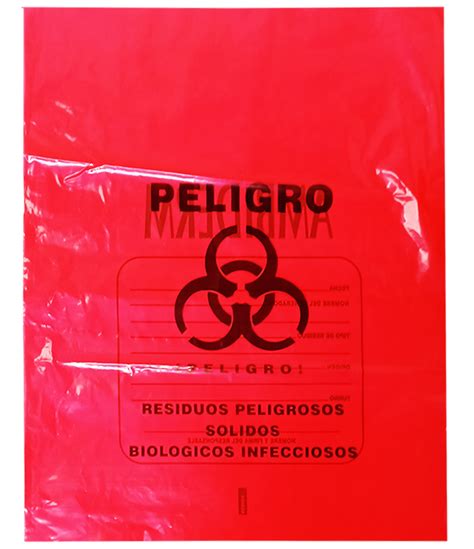 Bolsa Para Residuos Peligrosos Biológico Infeccioso Roja 50cm X 60cm 5