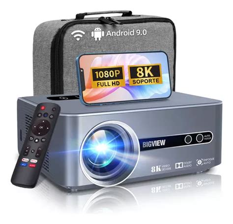 Proyector 8k Profesional Android 9 0 Bigview Full Hd 12000 Lúmenes 2 Gb