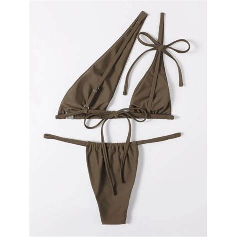 Shein Br Zowy Dwucz Ciowy Str J Bikini M Supelo